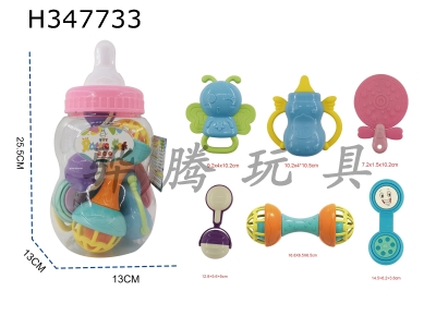 H347733 - Baby bottle with 6 ringing bells including 3 pieces of gum
