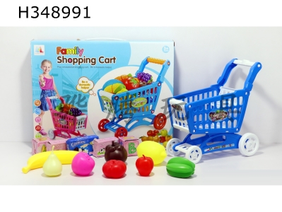 H348991 - Shopping cart with fruit + 5 small boxes 13 PCs (mixed color)