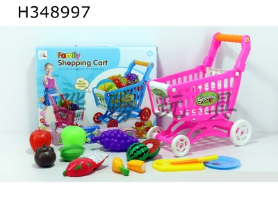 H348997 - Shopping cart with fruit + 5 small boxes 16 PCs (mixed color)