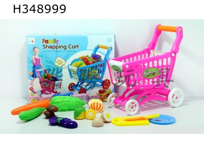 H348999 - Shopping cart with vegetables + 5 small boxes 16 PCs (mixed color)