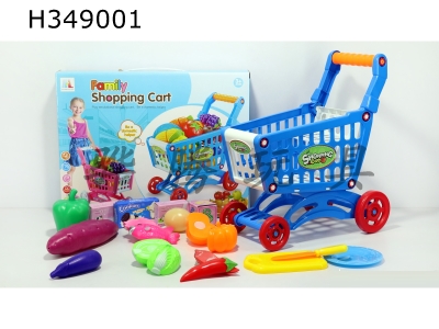 H349001 - Shopping cart with vegetables + 5 small boxes 16 PCs (mixed color)