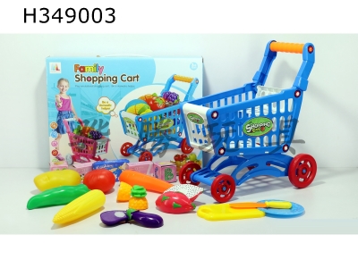 H349003 - Shopping cart with fruits and vegetables + 5 small boxes 16 PCs (mixed color)