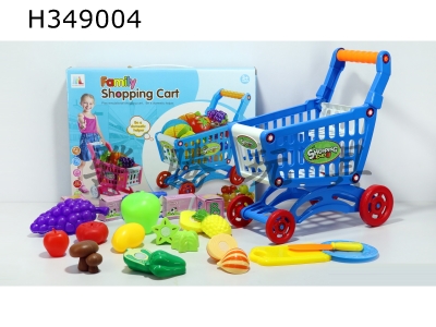 H349004 - Shopping cart with fruits and vegetables + 5 small boxes 18 PCs (mixed color)