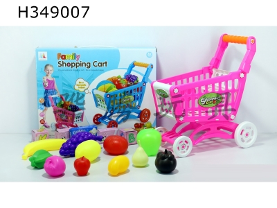 H349007 - Shopping cart with fruit + 5 small boxes 16 PCs (mixed color)