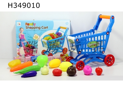 H349010 - Shopping cart with fruits and vegetables + 5 small boxes 17 PCs (mixed color)