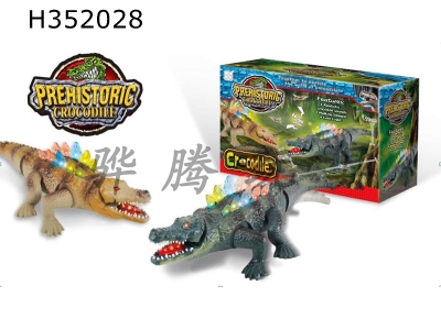 H352028 - Large electric crocodile (English) electric crawling crocodile, with light and sound,