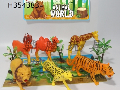 H354383 - Forest animal 6-Piece set, with tree, map