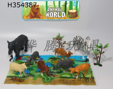 H354387 - Forest animal 8-piece set, with tree, map