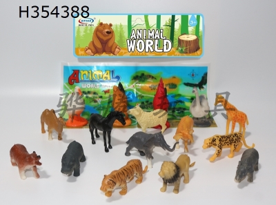 H354388 - Set of 18 small animals with map