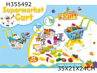 H355492 - Shopping cart + fruits and vegetables