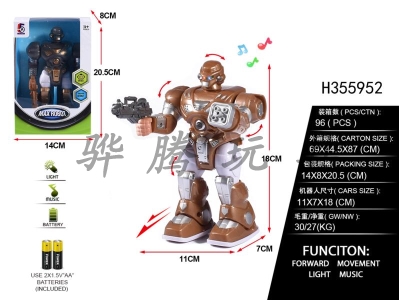H355952 - Electric walking robot with light music (including 2AA battery)