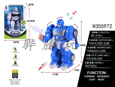 H355972 - Electric walking robot with light music (including 2AA battery)