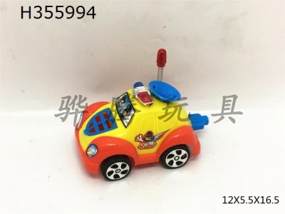 H355994 - Solid color Huili cartoon police car with whistle can be loaded with sugar