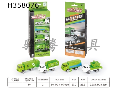 H358076 - Sanitation alloy car set (4 sets)