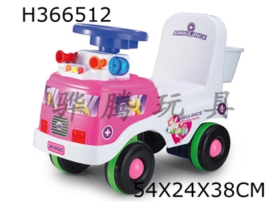 H366512 - Pink ambulance baby new wheel coaster with music and lights (new seat)