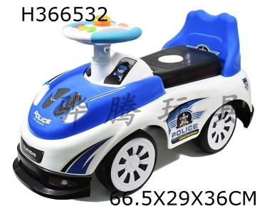 H366532 - Blue police car baby new wheel coaster with lights, music and underbody