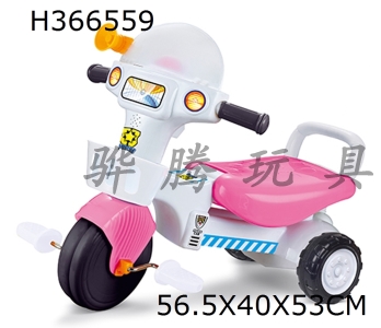 H366559 - Pink babys new wheel taxiing, three wheel walking aid and walking double car with light music