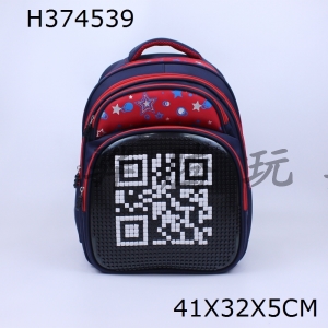 H374539 - Puzzle backpack (red and black)