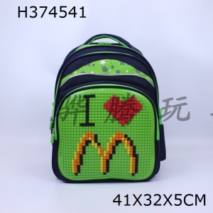 H374541 - Puzzle backpack (black and green)
