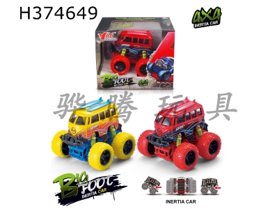 H374649 - 1: 34 Q version alloy inertia four wheel drive cross country big tire spring shock absorber graffiti (Volkswagen) bus 1 style 2 color mixed