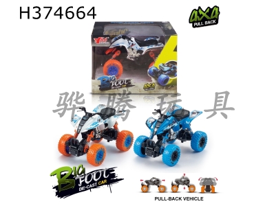 H374664 - 1: 32 alloy front and back spring shock absorber (shark) climbing car 1 style 2 color mixed