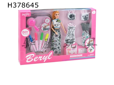 H378645 - 11.5 inch Belle Barbie graffiti suit