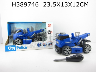 H389746 - Taxi function DIY self loading building block city police crane (without person)