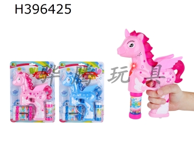 H396425 - Unicorn bubble gun (without electricity, 2 bottles of water)