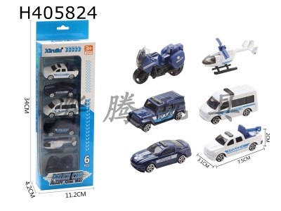 H405824 - 1: 64 taxiing police alloy car six