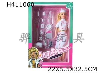 H411060 - 11.5-inch female nurse Barbie with medical kit blister