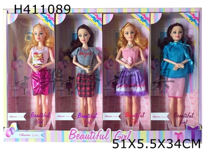 H411089 - 11.5 inch solid 9-joint fashion Barbie 4 mixed 4PCS