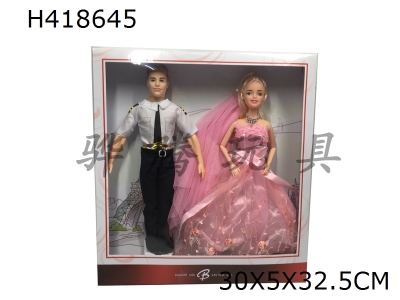 H418645 - 11 inch real body fashion captain mens wedding dress Barbie 2 Pack