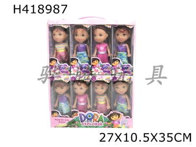 H418987 - 6-inch solid Dora display box 3 mixed (16pcs)