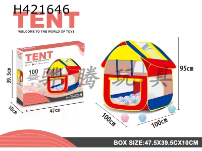 H421646 - Room type toy tent with 100 balls