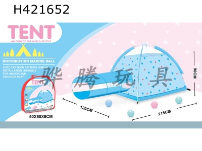 H421652 - Pink and Blue Star Beach Toy tent with passage