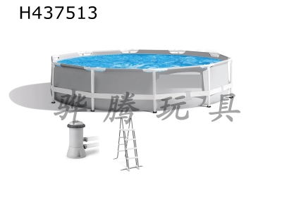 H437513 - 12-foot round pipe rack pool set