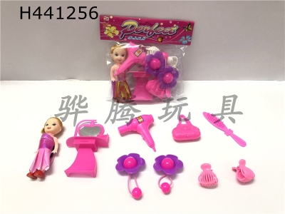 H441256 - 3.5 inch Barbie+dressing table +7 accessories