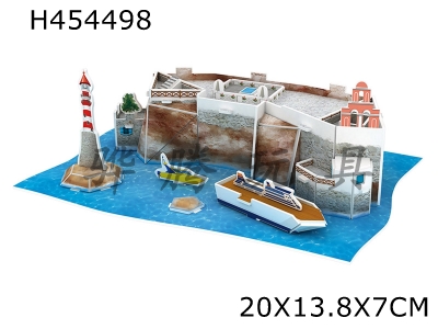 H454498 - (3D jigsaw puzzle) Greek island of santorini a.