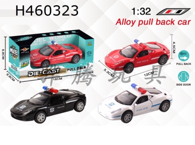 H460323 - 1: 32 simulated Ferrari return alloy police car open the door