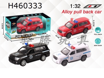 H460333 - 1: 32 simulated Toyota landkuluze Huili alloy police car opens the door