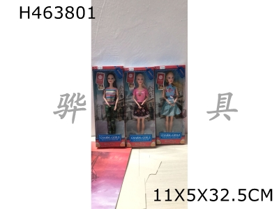 H463801 - 3 mixed 9 joints 11 inch Barbie.