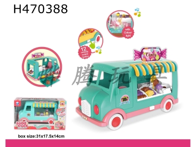 H470388 - Dessert fast food truck (lighting and music, 3AA without package).