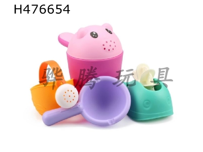 H476654 - Soft rubber beach pig bucket 4-piece set