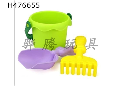 H476655 - Soft rubber beach bucket 3-piece set