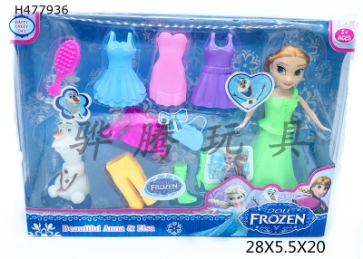 H477936 - Theme only 7-inch Snow Princess with a variety of plastic clothes+Xuebao