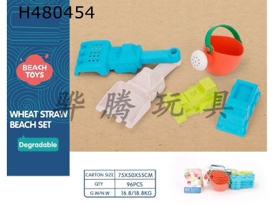 H480454 - Straw beach 5-piece set