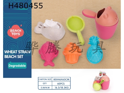 H480455 - Straw beach 6-piece set