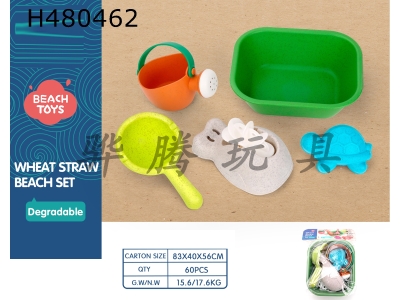 H480462 - Straw beach 5-piece set