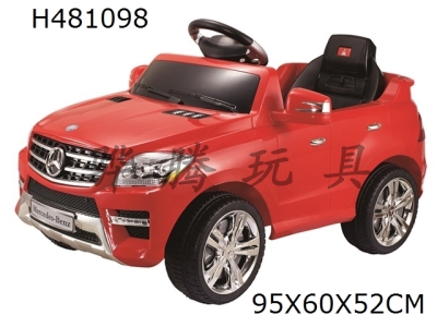 H481098 - MERCEDES-BENZ ML350 AUTHORIZED             R/C RIDE ON CAR
MUSIC/LIGHT/CAN PLAY WITH MP3 PLAYER AND VOLUME ADJUSTMENT/2.4G REMOTE CONTROL