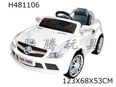 H481106 - R/C RIDE ON CAR
MUSIC/LIGHT/CAN PLAY WITH MP3 PLAYER AND VOLUME ADJUSTMENT/2.4G REMOTE CONTROL/MULTIMEDIA FUNCTION/MICROPHONE